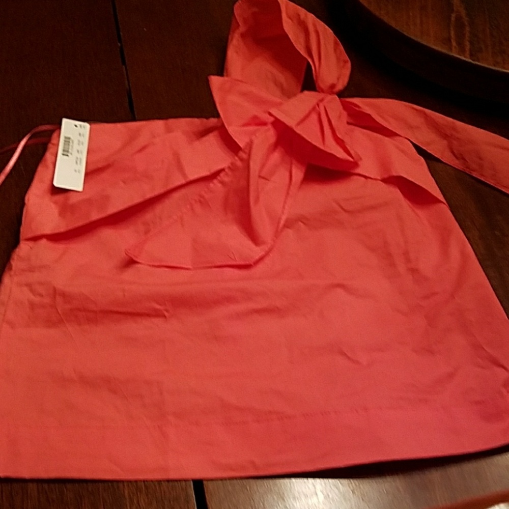 Size 00 nwt jcrew bright coral cotton top
